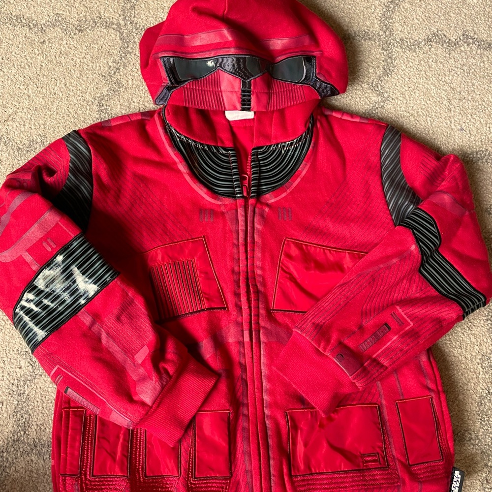 Boys Star Wars Sith Trooper red storm trooper zip up hooded jacket from Disney